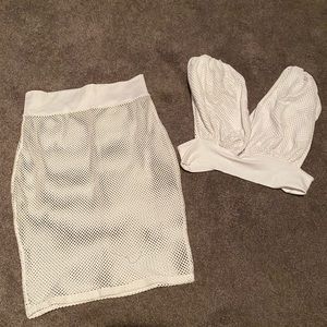Handmade Mesh Skirt & Bra top Set